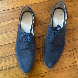 freda salvador wit d’orsay oxford in blue suede